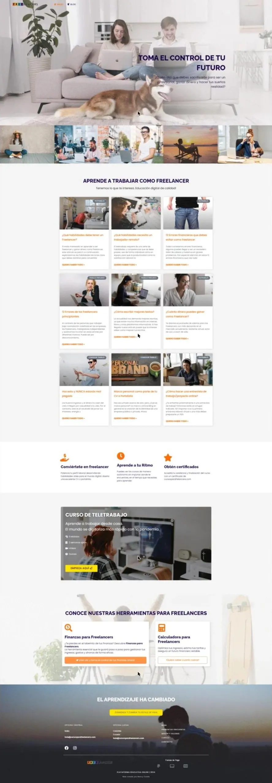 Web de Cursos para Freelancers